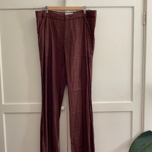 Elevenses Linen Blend Pants, Brown, Size 12, NWT